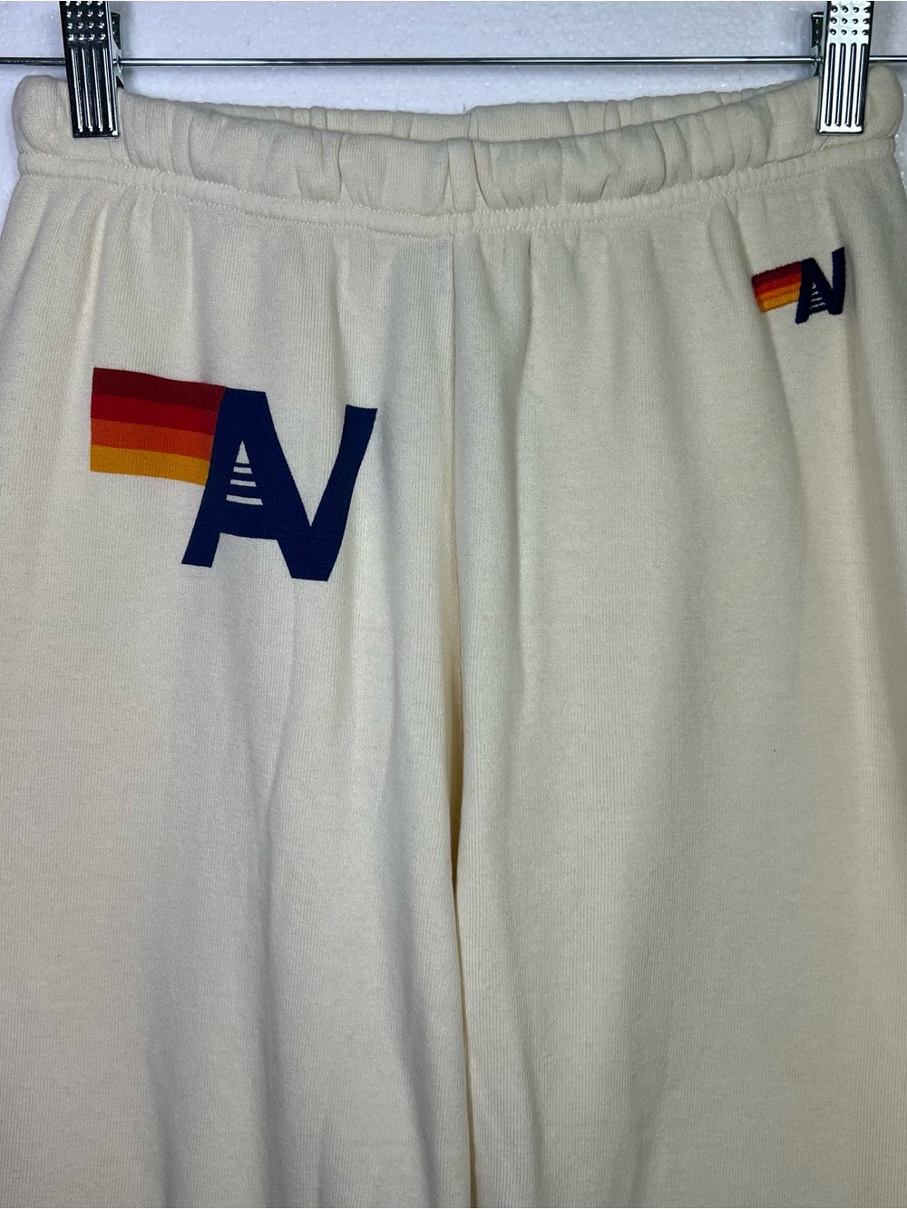 Aviator nation logo cream off white jogger pants size S - Picture 2 of 6
